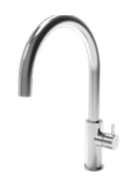 Waterevolution Flow kraan da cucina con bocca girevole rotonda gun metal T158UGME