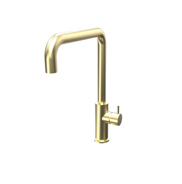 Waterevolution Flow kraan voor de keuken met haakse draaibare uitloop light gold T158HWGE