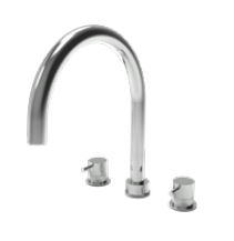 Waterevolution Flow miscelatore da cucina a 3 fori con bocca girevole e collegamento per acqua filtrata cromato T152U01