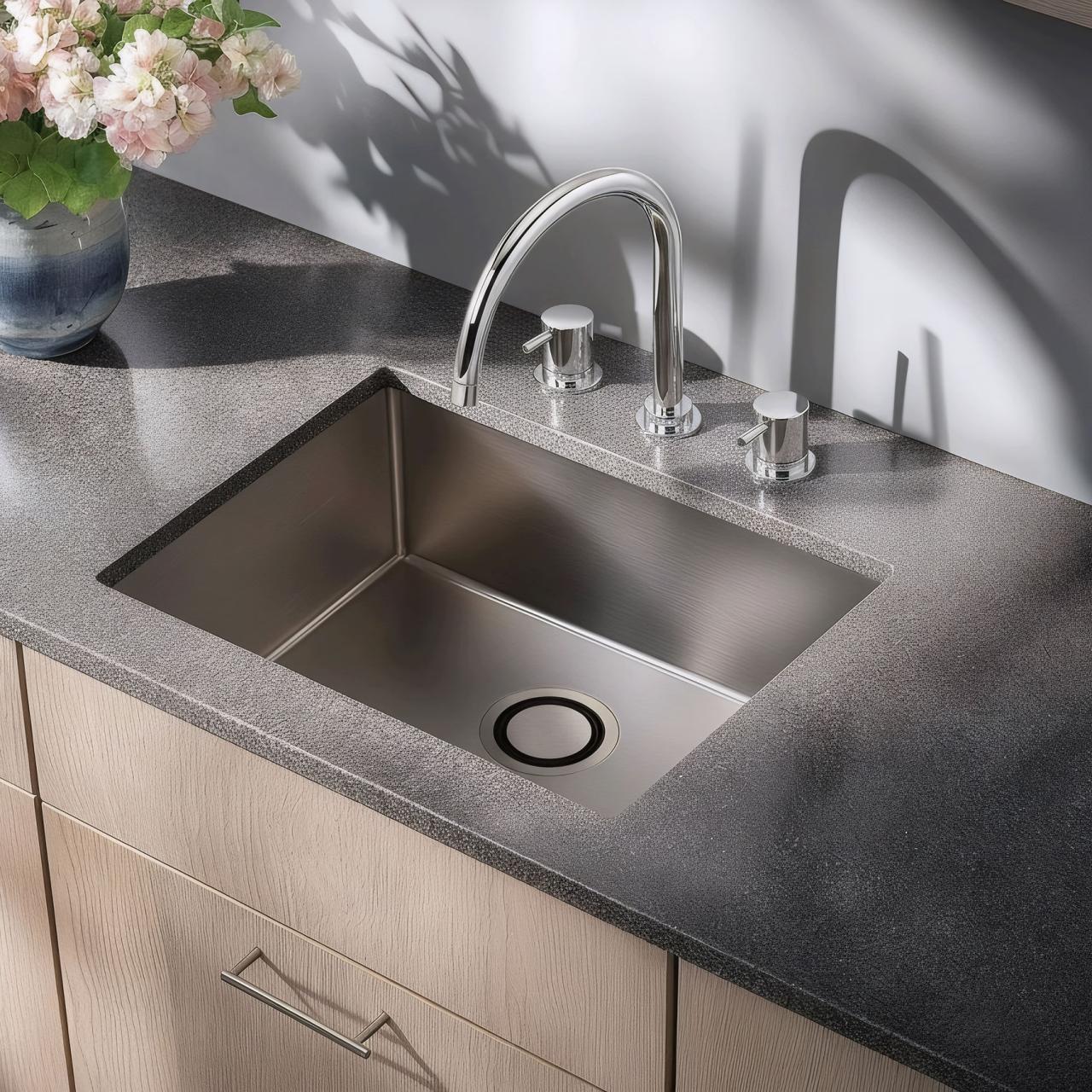 Waterevolution Flow miscelatore da cucina a 3 fori con bocca girevole e collegamento per acqua filtrata cromato T152U01 - Productafbeelding 2