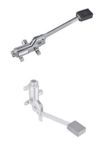 PB Pedal Line Pedale a pedale cromato per montaggio a pavimento o a parete 1208969729 - Productafbeelding 2