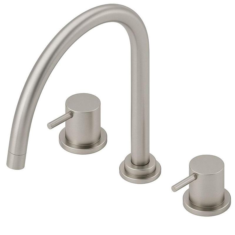 Waterevolution Flow rubinetto da cucina a 3 fori con bocca girevole e collegamento per acqua filtrata in acciaio inossidabile T152UIE