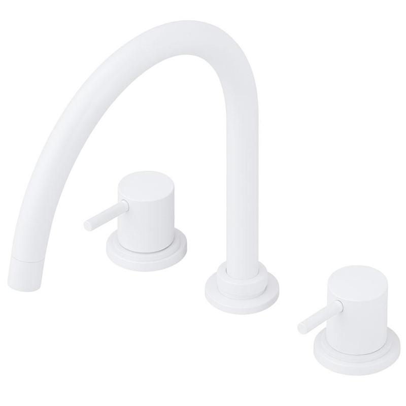 Waterevolution Flow miscelatore da cucina a 3 fori con bocca girevole e attacco per acqua filtrata bianco T152UBR