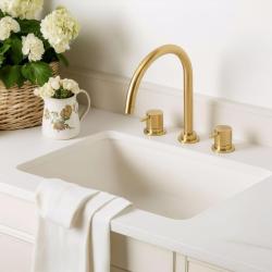 Waterevolution Flow rubinetto da cucina a 3 fori con bocca girevole e collegamento per acqua filtrata in ottone T152ULE