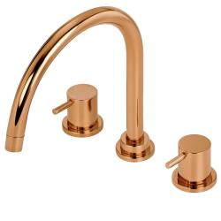 Rubinetto da cucina a 3 fori Waterevolution Flow con beccuccio girevole e attacco per acqua filtrata rame T152UCPE