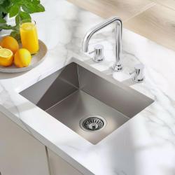 Waterevolution Flow rubinetto da cucina a 3 fori con beccuccio girevole e attacco per acqua filtrata cromo T152H01