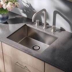 Waterevolution Flow rubinetto da cucina a 3 fori con beccuccio girevole e attacco per acqua filtrata in acciaio inox T152HIE