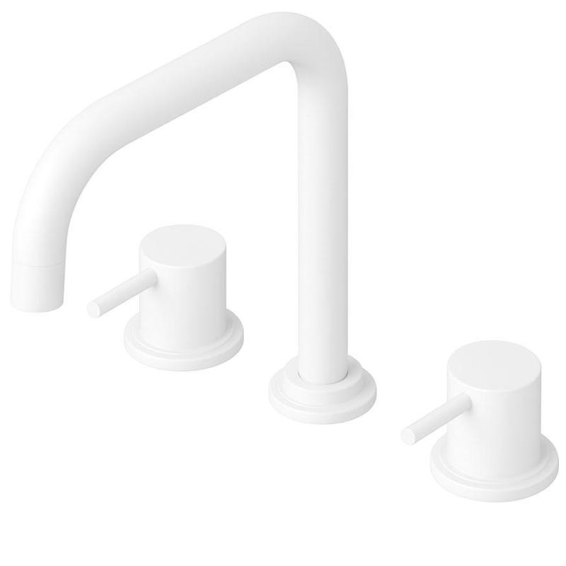 Waterevolution Flow rubinetto da cucina a 3 fori con beccuccio girevole e attacco per acqua filtrata, bianco T152HBR