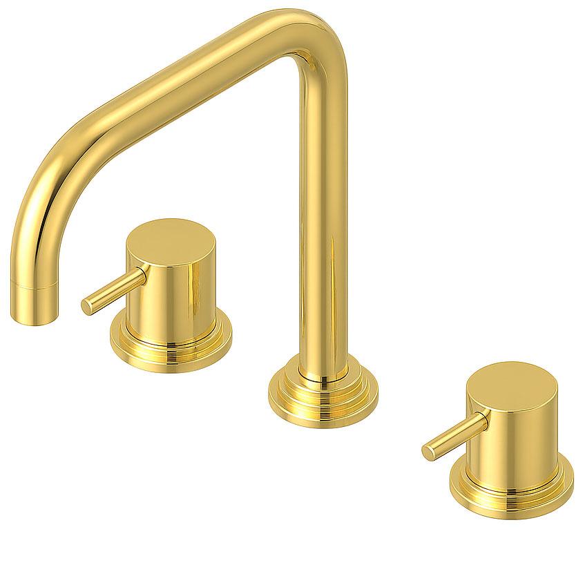 Waterevolution Flow rubinetto da cucina a 3 fori con bocca girevole e attacco per acqua filtrata in ottone T152HLE - Productafbeelding