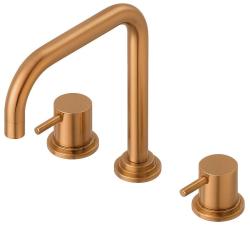 Waterevolution Flow rubinetto da cucina a 3 fori angolato con bocca girevole e attacco per acqua filtrata in rame T152HCPE