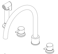 Waterevolution Flow 4-fori miscelatore da cucina con doccetta estraibile cromato T153U01