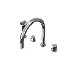 Waterevolution Flow 4-fori miscelatore da cucina con doccetta estraibile cromato T153U01