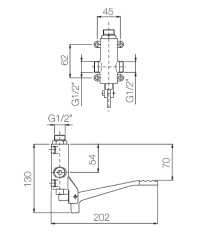 PB Pedal Line Rubinetto a Pedale Cromato per Montaggio a Parete 1208969754