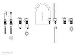 Waterevolution Flow 4-fori miscelatore da cucina con doccetta estraibile rame T153UCPE