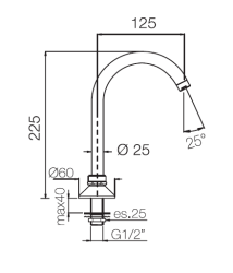 PB Pedal Line rubinetto a collo d'oca cromato per piano cucina o piano lavabo 1208969764