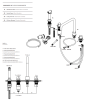 Waterevolution Flow 4-gats haakse keukenmengkraan met uittrekbare sproeier messing T153HLE