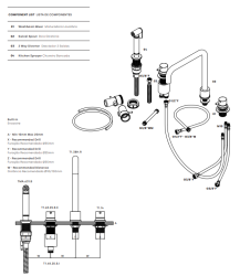 Waterevolution Flow 4-fori miscelatore da cucina angolare con doccetta estraibile light gold T153HWGE