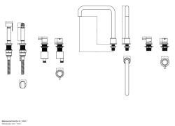 Rubinetto da cucina angolare a 4 fori Waterevolution Flow con doccetta estraibile in metallo gun T153HGME