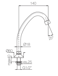 PB Pedal Line rubinetto con bocca cromata per piano cucina o lavabo 1208969771