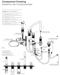 Waterrevolution Flow rubinetto da cucina angolare a 5 fori con doccetta estraibile e attacco per acqua filtrata, finitura cromata, modello T154H01