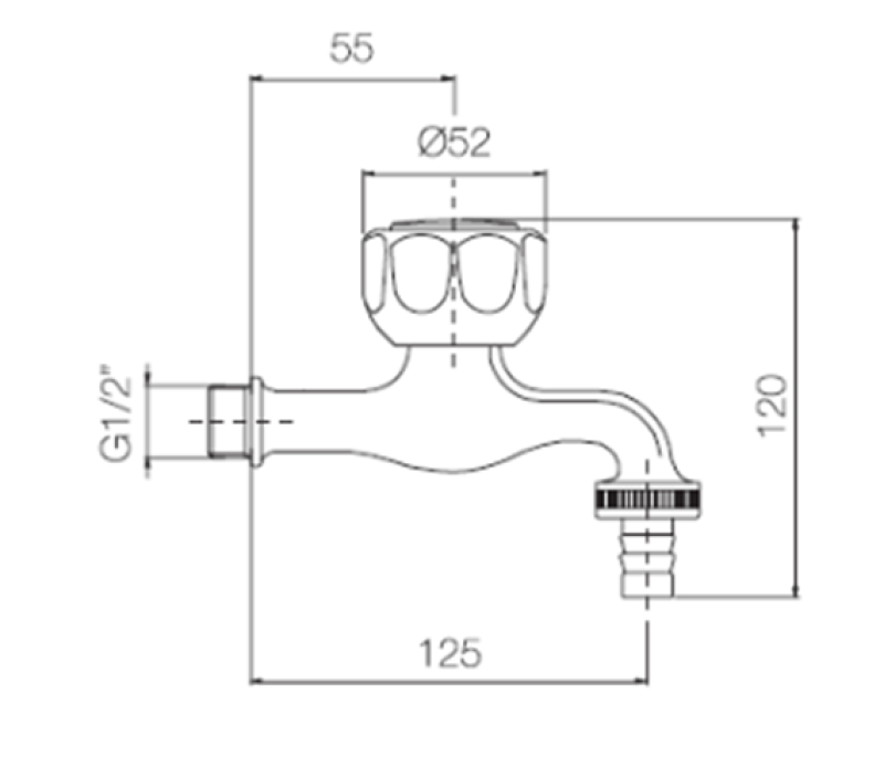PB Garden Rubinetto con Attacco per Tubo da Giardino 1208969798