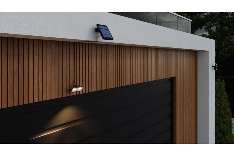 Lampada solare con sensore di movimento e crepuscolare DAVOS, LED, 1000lm, 4000K, 2000mAh, IP54, nero