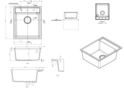 GraniteMy Bremen Lavello in Granito 44x52 cm Nero – Incasso, Sottopiano e Filotop con Piano per Rubinetto e Tappo in Acciaio Inox 1208969991