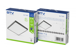 ALTAR LED Plafoniera, 295x295mm, 4000K, 24W, 1680lm, AC180-250V, 50/60 Hz, PF>0.5, IP54, nero, 3 anni di garanzia.