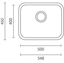 Lavello in acciaio inossidabile Banka IB5040 50 x 40 cm Sottotop 1208970037