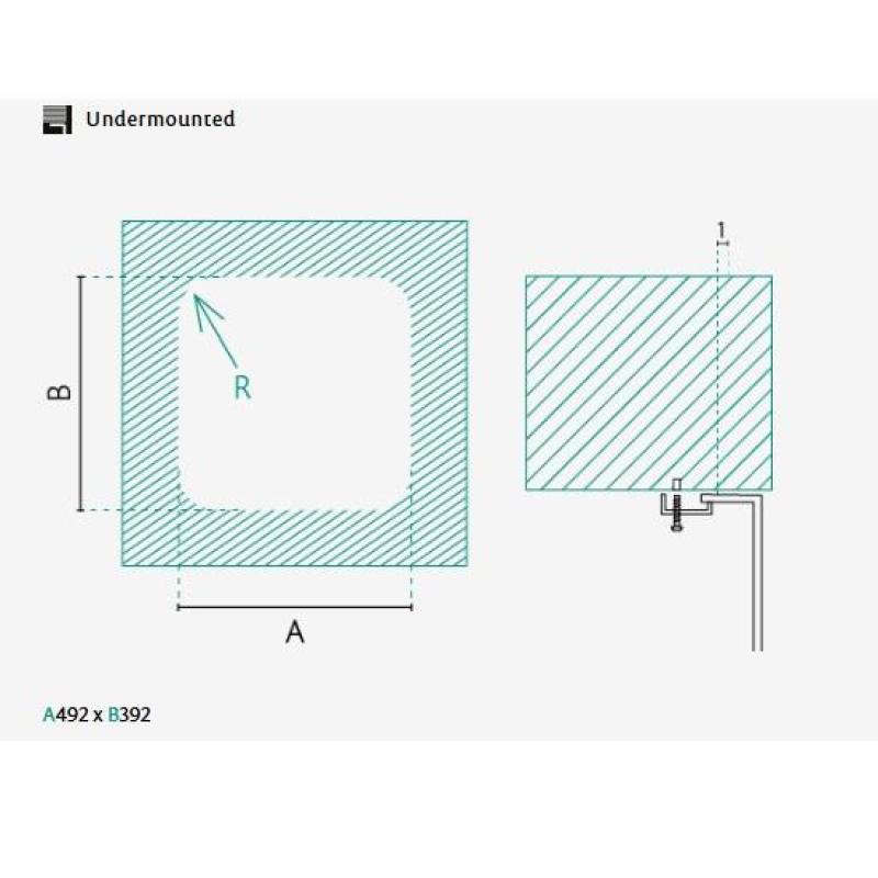 Lavello in acciaio inossidabile Banka IB5040 50 x 40 cm Sottotop 1208970037