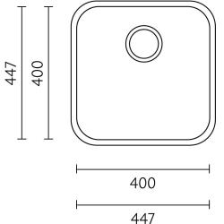 Lavello Banka IB4040 in acciaio inossidabile 40 x 40 cm da incasso 1208970039.