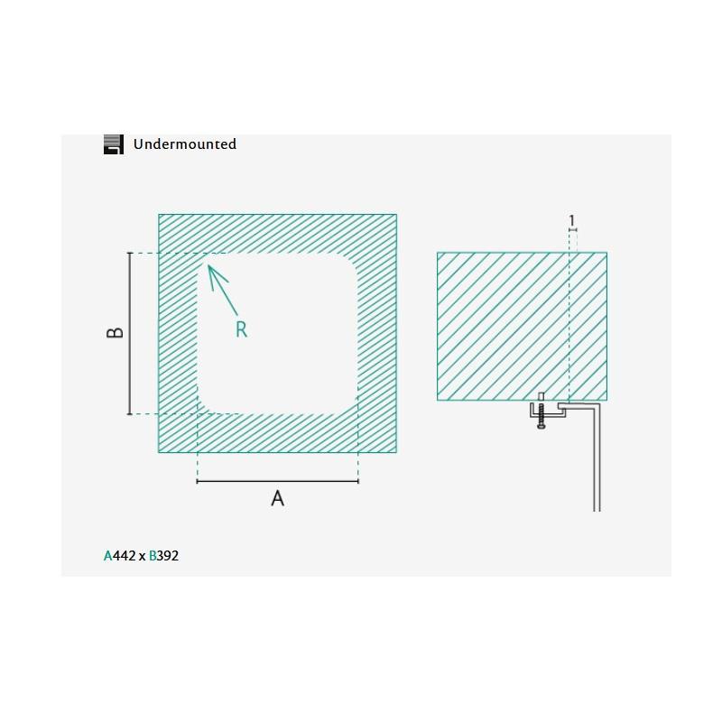 Banka IB4540 Lavello da Incasso in Acciaio Inossidabile 45 x 40 cm 1208970044