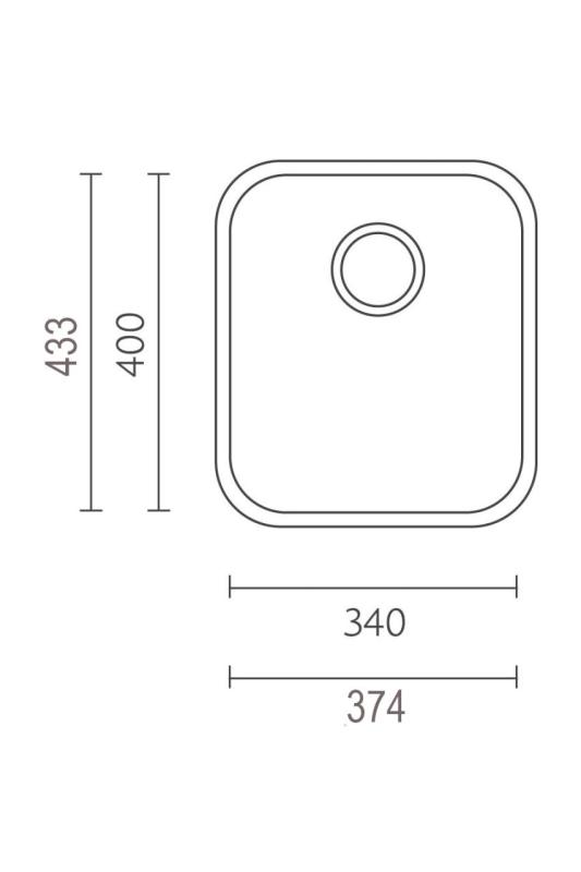 Lavello in acciaio inossidabile Banka IB3440 34 x 40 cm Installazione a filo e a incasso 1208970047