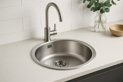 Banka R18380 Acciaio Inox Lavello Rotondo 45 cm Sopra il Piano 1208970055