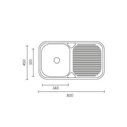 Lavello da appoggio in acciaio inox Banka Regent 80x45 cm con scolapiatti 1208970061.