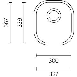 Lavello da Incasso in Acciaio Inox Banka Denver 300 x 339 mm 1208970065