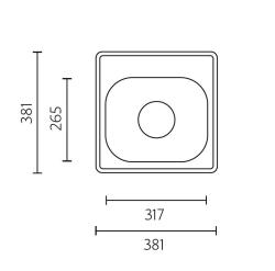 Lavello Banka Detroit in acciaio inox 381 x 381 mm da appoggio con foro per rubinetto 1208970074