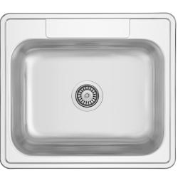 Banka Detroit Lavello in Acciaio Inox 635 x 559 mm Da Appoggio con Foro per Rubinetto 1208970077