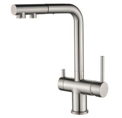Ausmann Ellington rubinetto da cucina a 3 vie con doccetta estraibile e acqua filtrata – Acciaio inossidabile - 1208970082