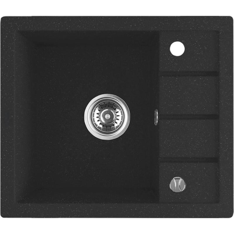 Aquadesign Somerset Lavello da Appoggio in Granito Antracite con Piccolo Scolatoio 570 x 495 mm 1208970084