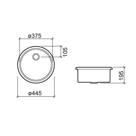 Ausmann Ceramic Brook lavabo rotondo in ceramica bianco da appoggio 1208970092.