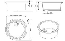 Ausmann Ceramic Brook lavabo rotondo in ceramica bianco da appoggio 1208970092.