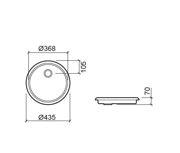 Ausmann Ceramic Glade - Lavabo rotondo in ceramica bianco, poco profondo, da appoggio 1208970093