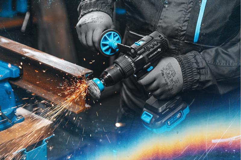 Högert Trapano a percussione a batteria senza spazzole 18V per mattoni, pietra, legno, metallo e plastica.