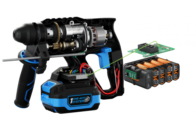 HÖGERT trapano a percussione a batteria, senza spazzole, 18V, con funzione scalpello