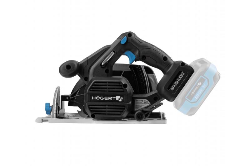 HÖGERT sega circolare a batteria, 18V, senza batteria, attacco per aspirapolvere.