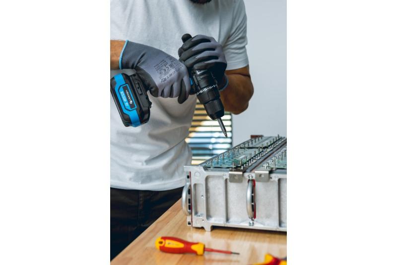 HÖGERT trapano a batteria 18V, set con batteria, caricabatterie, portabit, contenitore per punte