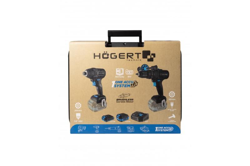 Set avvitatori ad impulsi HÖGERT 200 Nm 18V con motore brushless