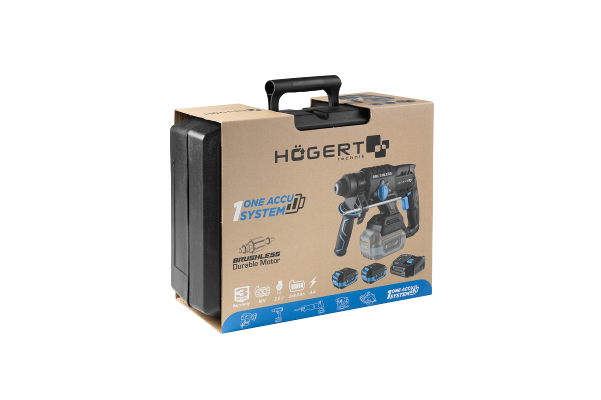 HÖGERT accutrapano set, 18V, OneAccuSystem, met batteria, caricabatterie in valigetta. - Productafbeelding 4