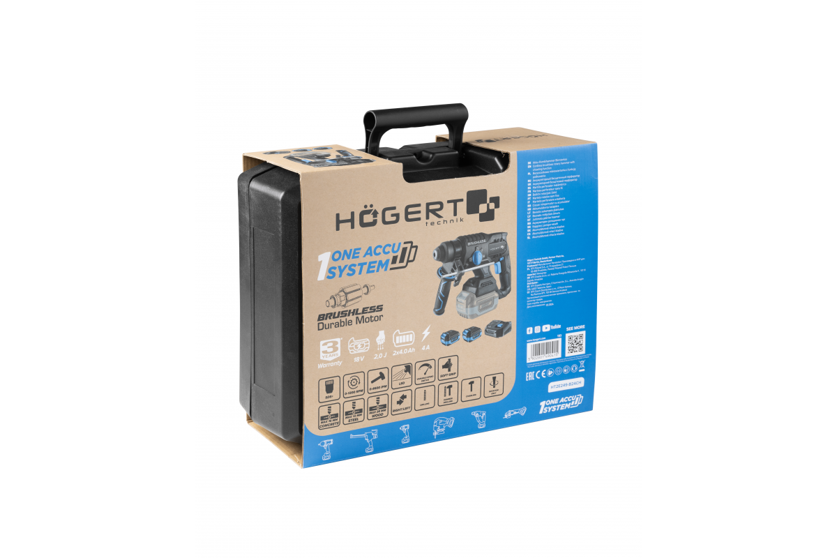 HÖGERT accutrapano set, 18V, OneAccuSystem, met batteria, caricabatterie in valigetta. - Productafbeelding 6
